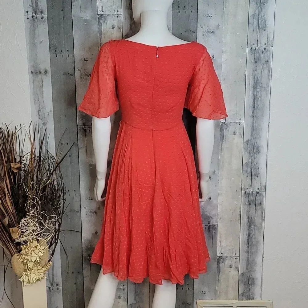 KATE Spade Silk Chiffon Clipped Polka-dot Dress